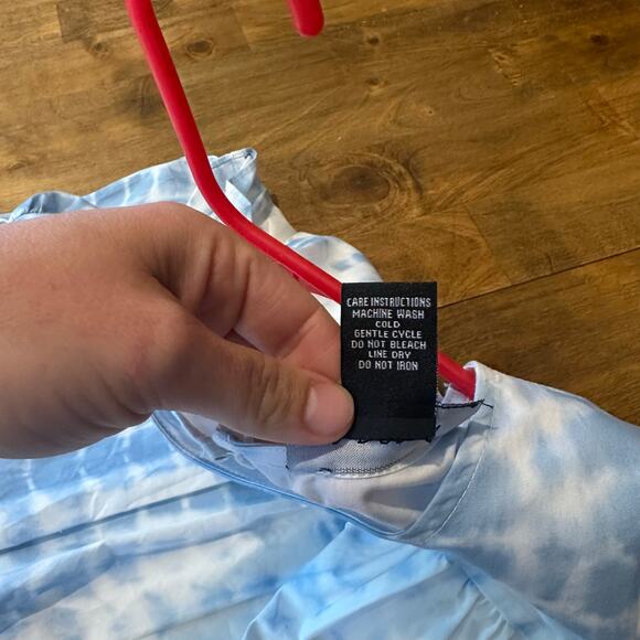 B Darlin Tie Dye Swing Dress - Blue White - Size 5-6 NWT Baby Doll Mini Dress - Picture 6 of 10